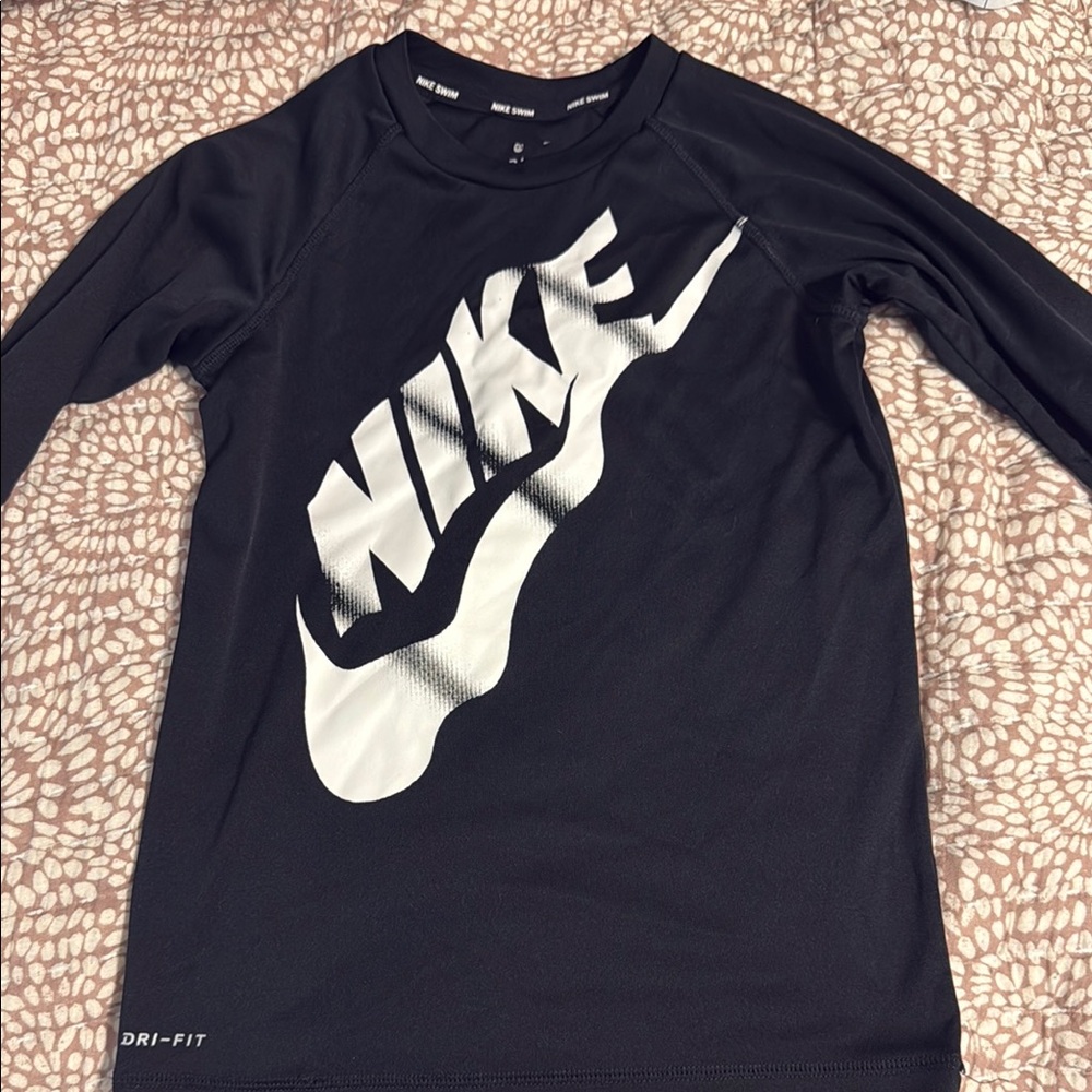 Nike black swim top size small boys   14” from pit to pit